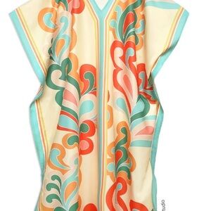 Werkshop paisley pop caftan, one size NWT